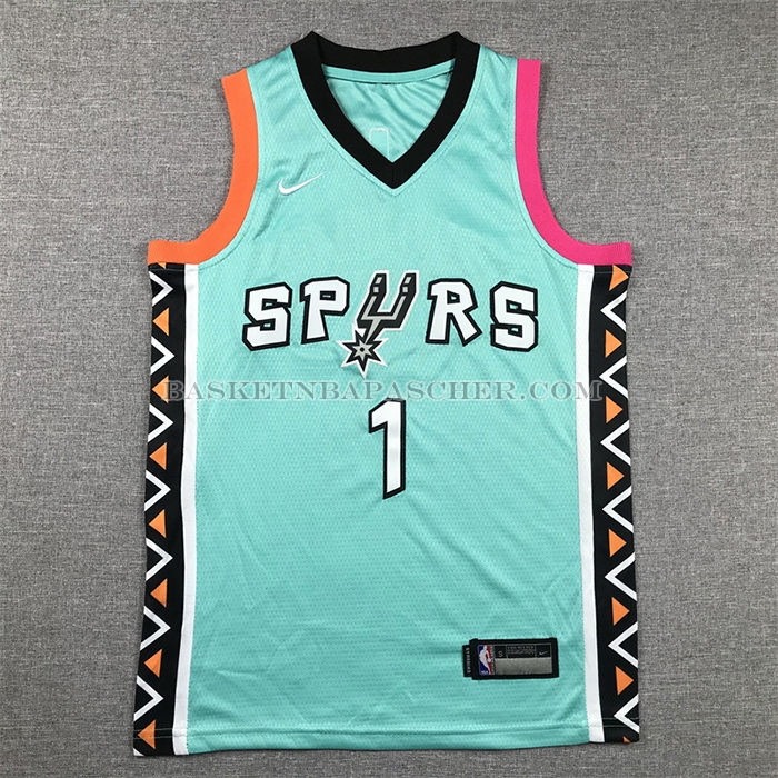 Maillot Enfant San Antonio Spurs Victor Wembanyama NO 1 Ville 2022-23 Vert